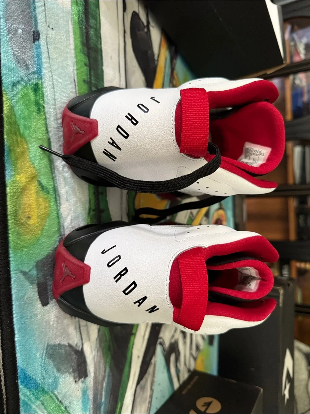 Jordan Men's White, Black & Red High-Top Sneakers